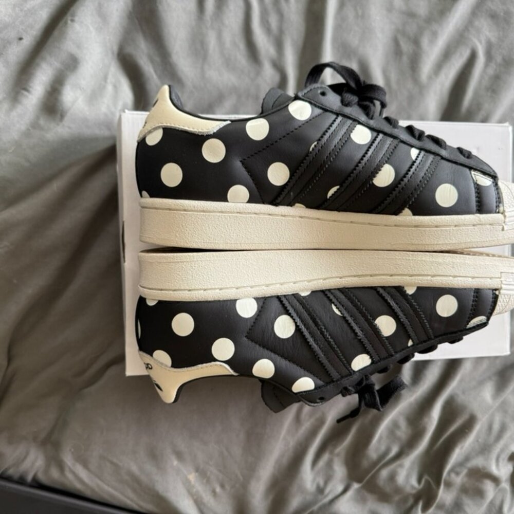 Adidas Women's Black and White Polka Dot Sneakers - Picture 6 of 7